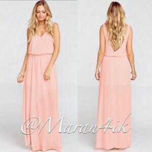NWT Show Me Your MuMu Kendall Maxi Dress, Frosty Pink Crisp size L